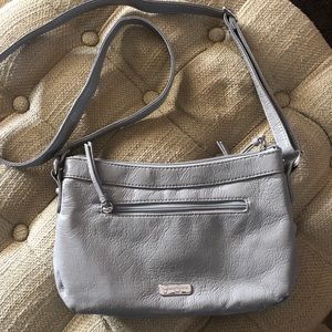 EUC Jessica Simpson Patent Grey Crossbody Purse